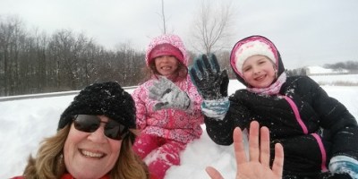 Sledding with Grand daughters